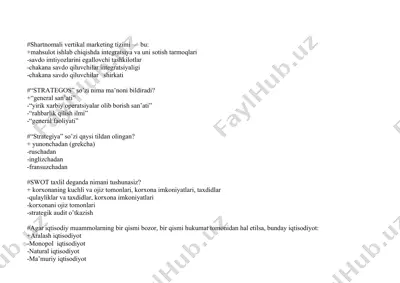 shartnomali vertikal marketing tizimi — DOC