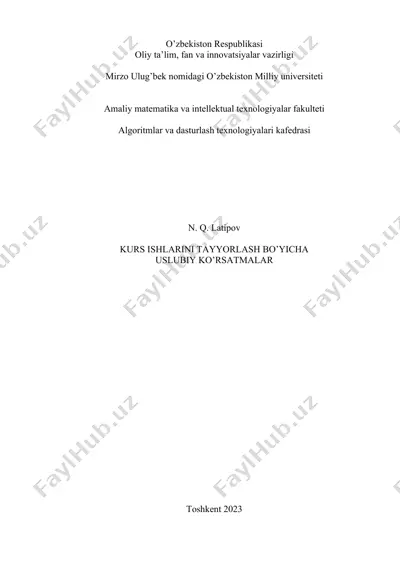 kurs ishlarini tayyorlash bo’yicha uslubiy ko’rsatmalar — DOC