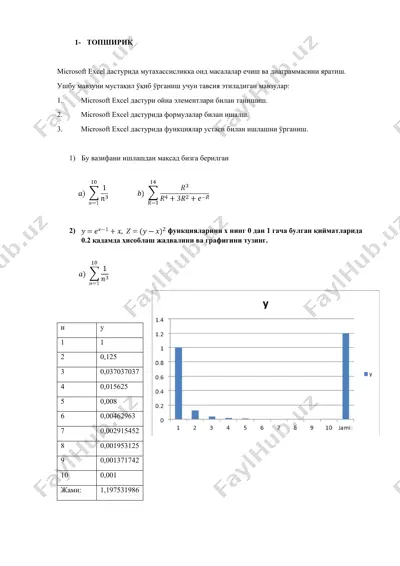 microsoft excel dasturida muntazamlikka oid maktubotlar qo'llanmani tayyorlash — DOC