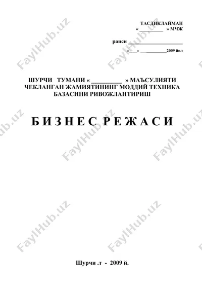 moddiy texnika bazasini rivojlantirish — DOC