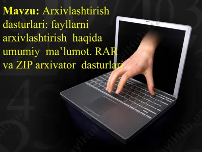 arxivlashtirish dasturlari fayllarni arxivlashtirish haqida umumiy ma’lumot. rar va zip arxivator dasturlari — PPTX