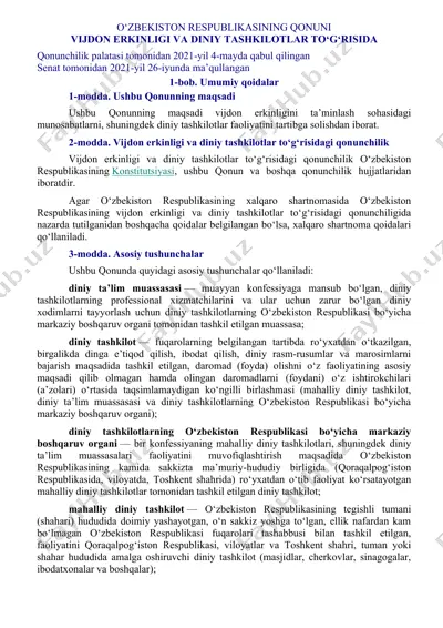 o‘zbekiston respublikasining qonuni — DOC