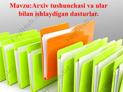 arxiv tushunchasi va ular bilan ishlaydigan dasturlar — PPTX
