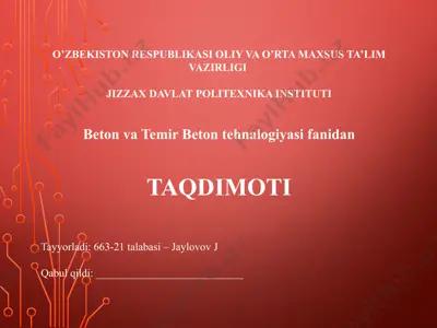 betonning korroziyasi, unga qarshi kurash choralari va yashil iqtisodiyotga o‘tish — PPTX