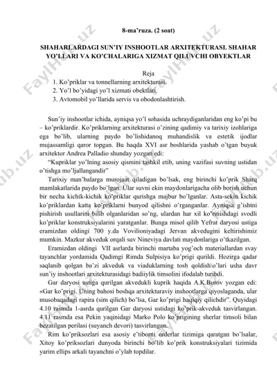 shaharlardagi sun’iy inshootlar arxitekturasi — DOC