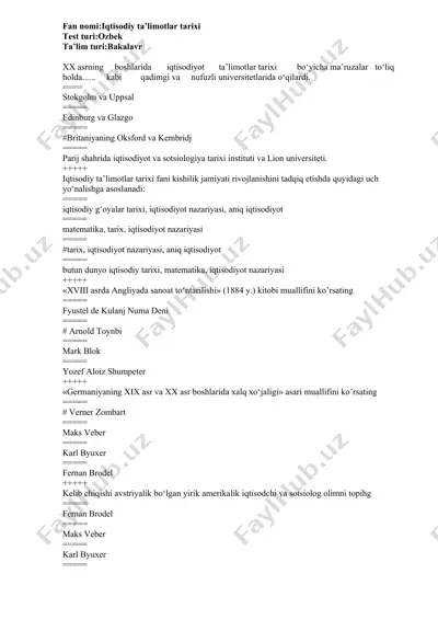 iqtisodiy ta’limotlar tarixi — DOC