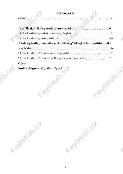 bankrotlikning asosiy tushunchalari — DOCX