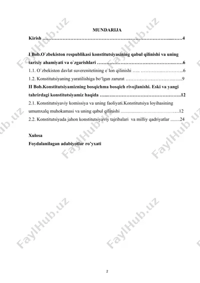 konstitutsiyalarning bosqichlarini tahlil qilish — DOCX
