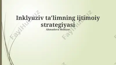 inklyuziv ta'limning ijtimoiy strategiyasi — PPTX