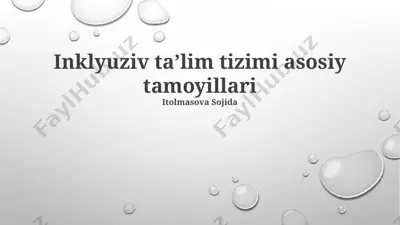 inklyuziv ta'lim tizimi asosiy tamoyillari — PPTX