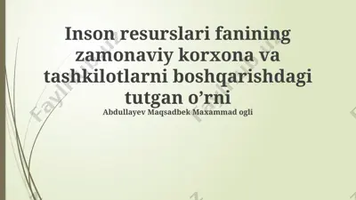 inson resurslarini boshqarishdagi texnologiyalar — PPTX