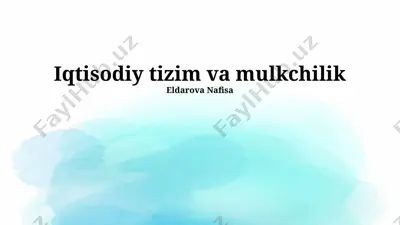 xususiy mulkchilik — PPTX