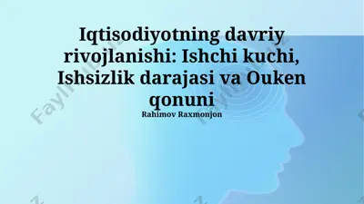 iqtisodiyotning davriy rivojlanishi: ishchi kuchi, ishsizlik darajasi va ouken qonuni — PPTX