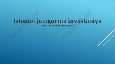 istemol jamgarma investitsiya — PPTX