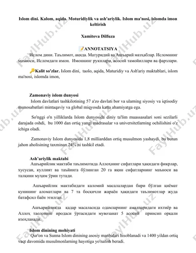 islom dini — DOCX