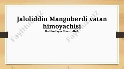 jaloliddin manguberdi vatan himoyachisi — PPTX