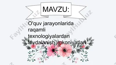 raqamlar texnologiyalaridan foydalanish imkoniyatlari — PPTX