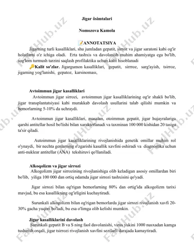 jigar ôsimtalari — DOCX