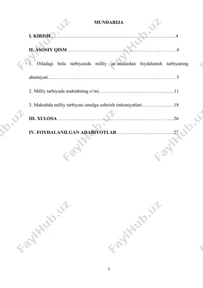 milliy tarbiya va uning ahamiyati — DOCX