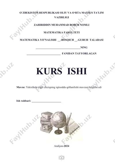 to'g'ri chiziqning iqtisodda qo'llanilishi — DOCX