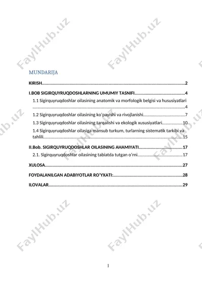 bob sigirquyruqdoshlar (scrophulariaceae juss) oilasining umumiy tasnifi — DOCX