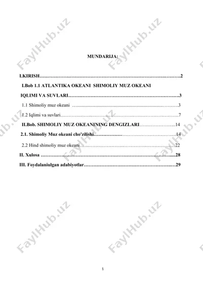 atlantika okeani — DOCX