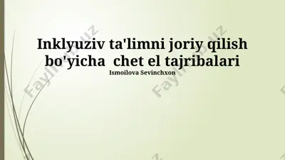 inklyuziv ta'lim dasturlari — PPTX