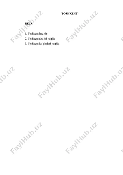 toshkent haqida — DOCX