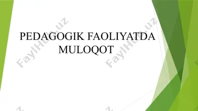 pedagogik faoliyatda muloqot — PPTX