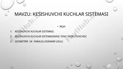 kesishuvchi kuchlar sistemasi — PPTX