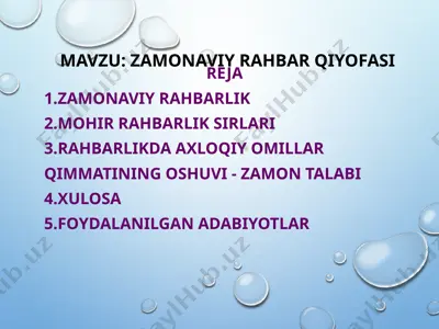 zamonaviy rahbarqiyofasi — PPT