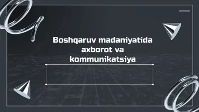 axborot va kommunikatsiya boshqaruvda — PPTX
