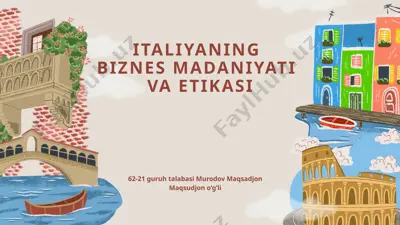 italiyaning biznes madaniyat va etikasi — PPTX