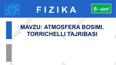 atmosfera bosimi. torrichelli tajribasi — PPTX