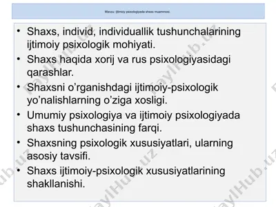 ijtimoiy psixologiyada shaxs muammosi — PPTX