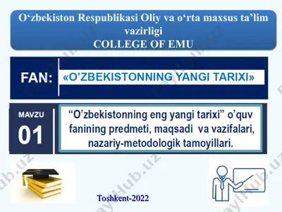 o‘zbekistonning eng yangi tarixi — PPT