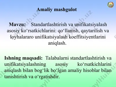 amaliy mashgulot — PPT