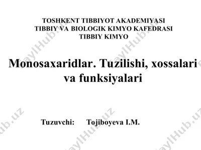 monosaxaridlar.tuzilishi, xossalariva funksiyalari — PPT