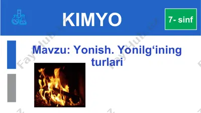 yonish. yonilg‘ining turlari — PPT