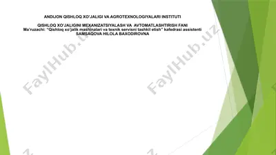 o’simliklarni paravarishlash va himoyalash mashinalari — PPT