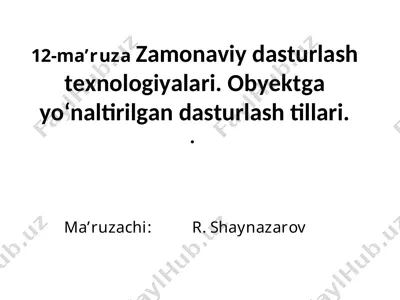 zamonaviy dasturlash texnologiyalari — PPT