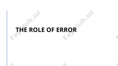 the role of error — PPTX