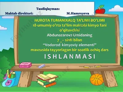 vodorod kimyoviy elementi — PPT