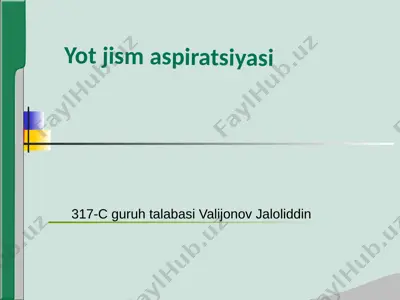 yot jism aspiratsiyasi — PPT