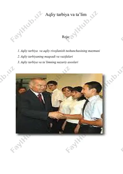 aqliy tarbiya va ta’lim — DOC