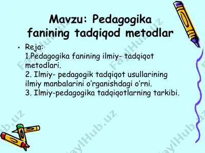 pedagogika fanining tadqiqod metodlar — PPT