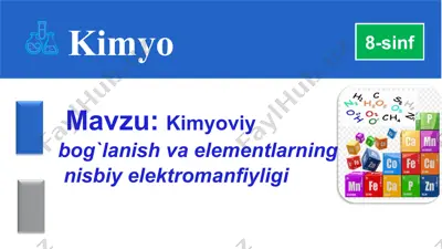 kimyoviy bog`lanish va elementlarning nisbiy elektromanfiyligi — PPT