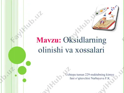 oksidlarning olinishi va xossalari — PPT