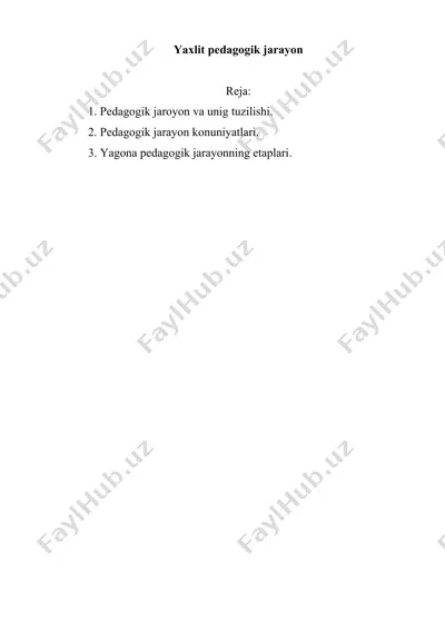 pedagogik jarayon — DOCX