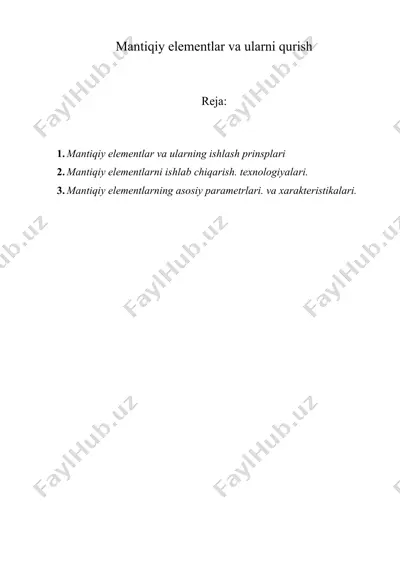 mantiqiy elementlar va ularni qurish — DOCX